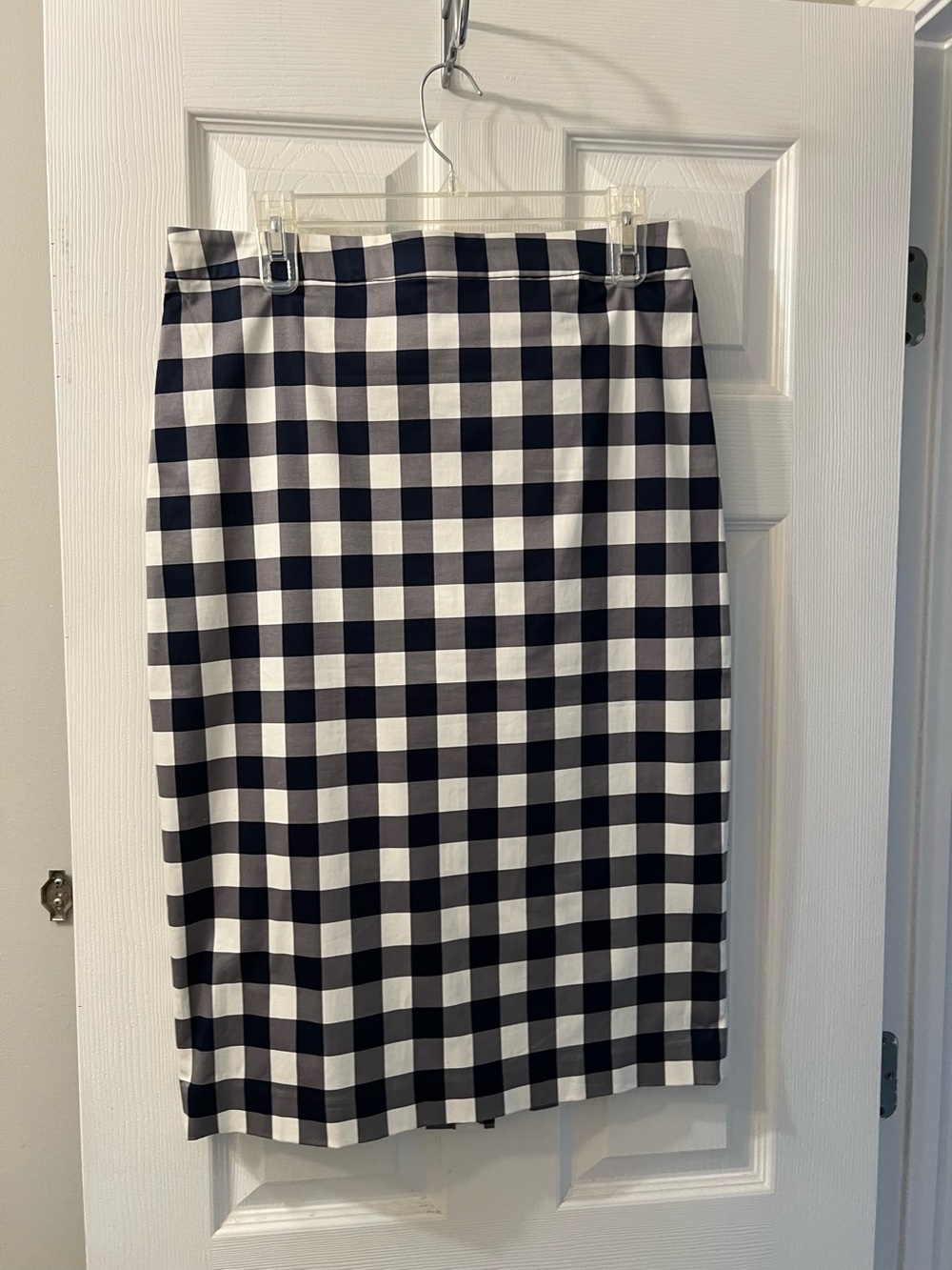 Banana Republic Black and White Gingham Pencil Skirt